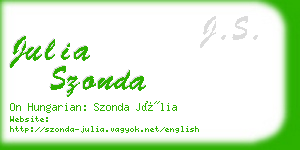 julia szonda business card